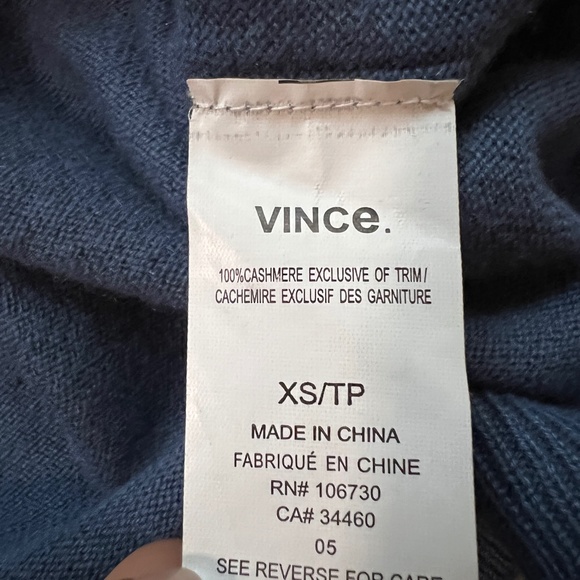 VINCE Cashmere Shirttail Crewneck Sweater XS - Picture 7 of 11